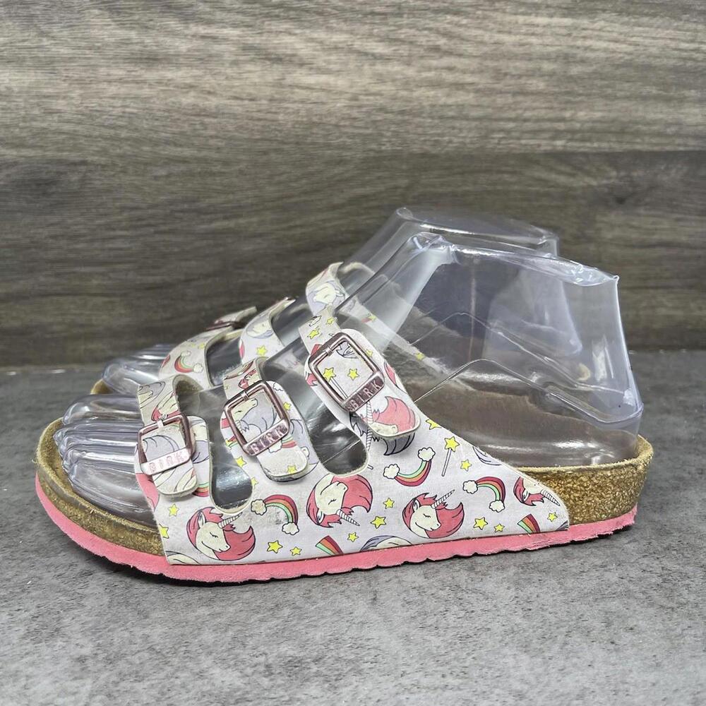Birkenstock Sandals Kids Size 3 Pink Unicorn Strap Slide